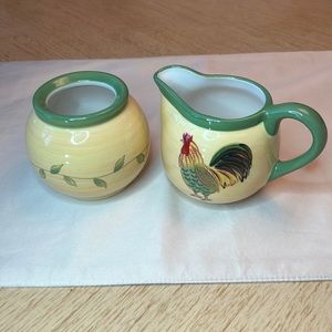 Pfaltzgraff Napoli Rooster Creamer & Bowl